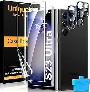 Best Screen Protectors for Samsung Galaxy S23 Ultra ( UniqueMe Screen Protector and Camera Lens Protector Combo ) 