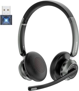  KONNAO Wireless Headset with AI Noise Cancelling Microphone 